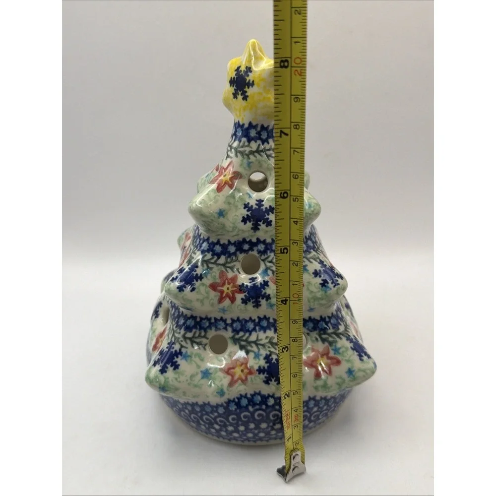 Unikat Polish Pottery Christmas Tree Votive 8.5
